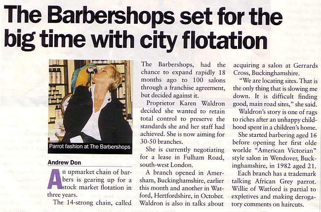 Barber shops set for the big time