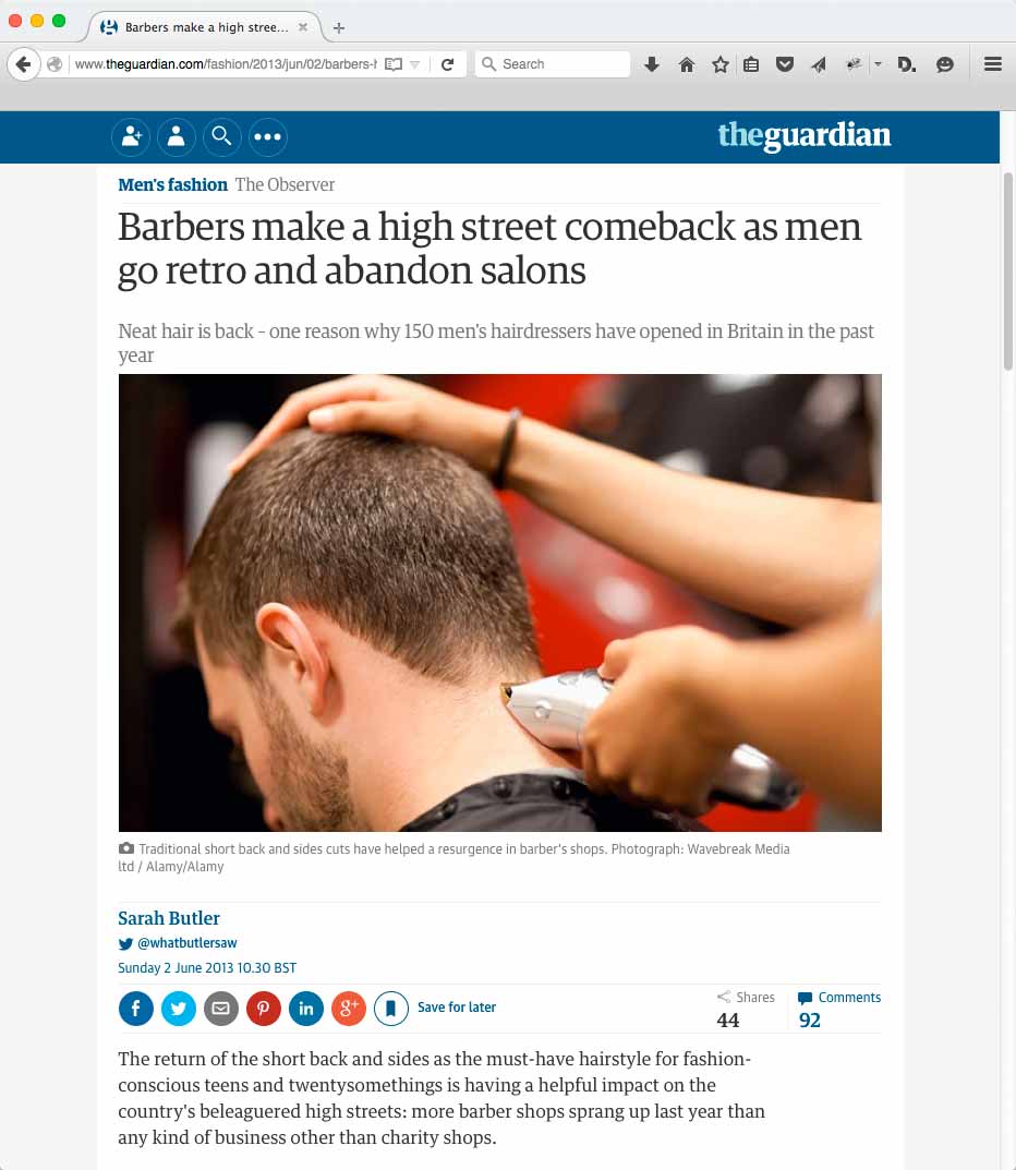 Barbers make high street comeback